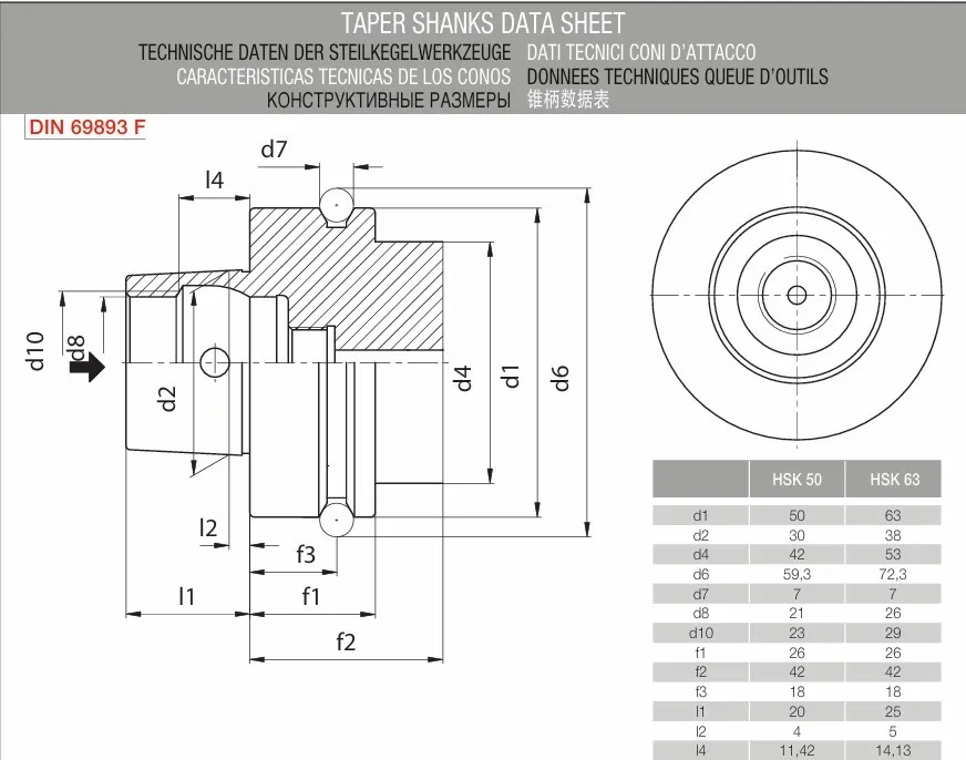 Заготовка для оправок HSK63F HSK63FH200D63SM KINTEK