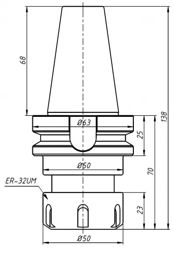 Патрон цанговый BT40-ER32-070 Zegyo/Sant