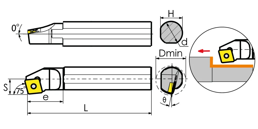 Державка S20Q-PCLNR12 Sant