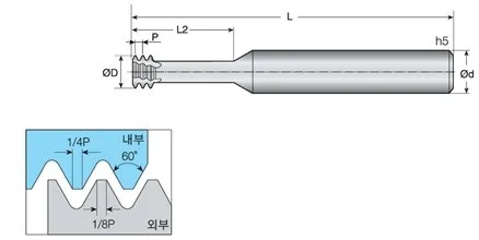 Резьбофреза твердосплавная M3.0*0.5 (2.4*12*1.8*50L*3F) 